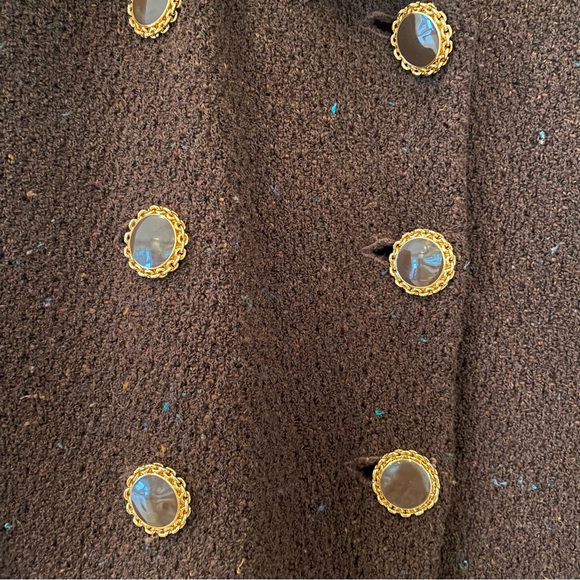 St. John Vintage Brown Santana Knit Overcoat Trench Coat - Picture 3 of 8